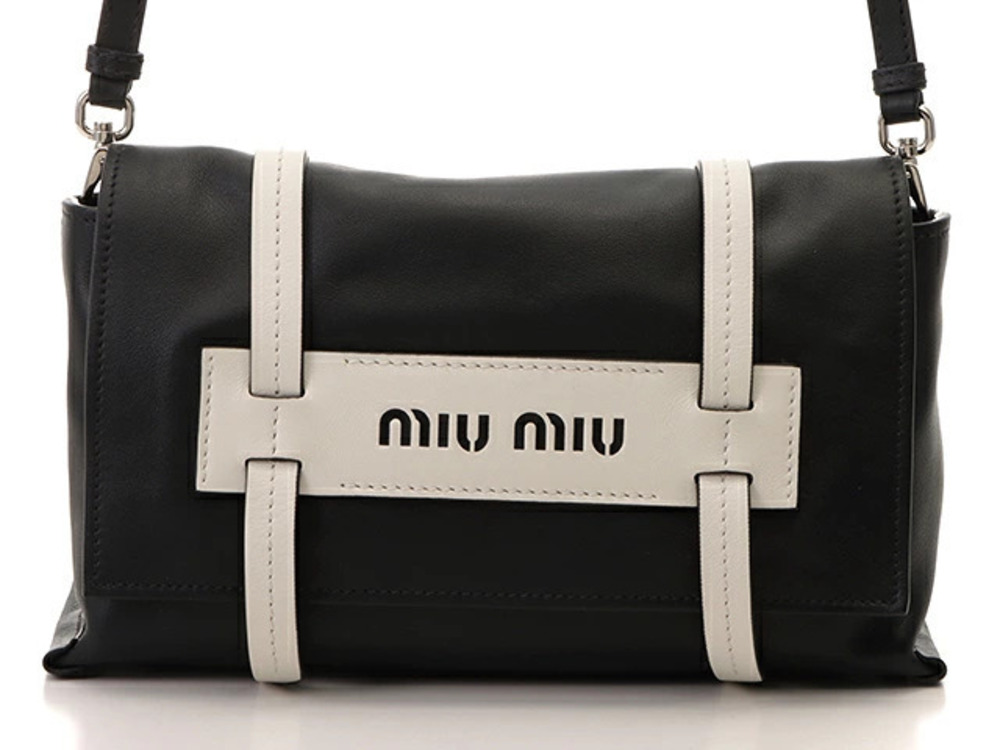 Miu Miu shoulder bag black white calfskin